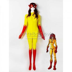 Marvel Comics Firestar Costume Spandex Superhero Cosplay Zentai Suit