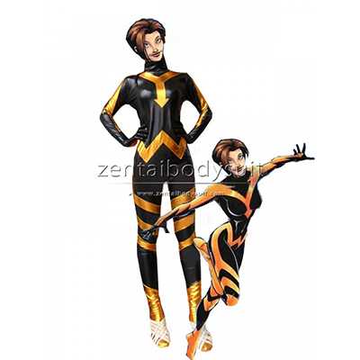 Marvel Comics Shiny Metal The Avengers Wasp Costume Superhero Zentai Suit