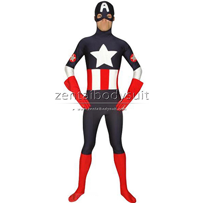 Captain America Costume Spandex Custom Superhero Zentai Suit