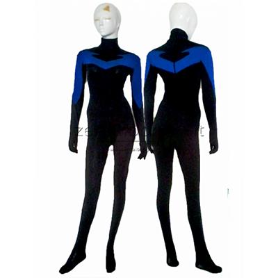 Nightwing Costume Black And Blue Spandex Lycra Catsuit