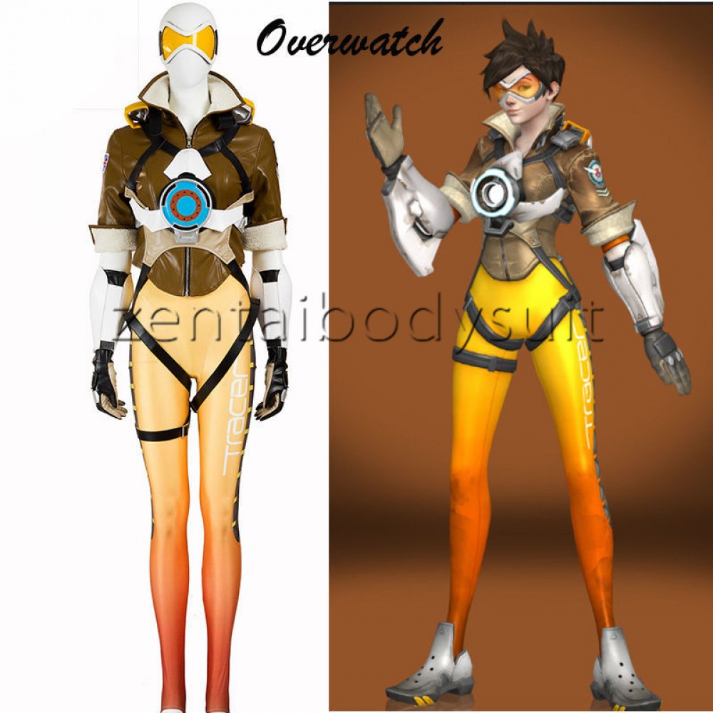 Game Overwatch Tracer Lena Oxton Cosplay Costume
