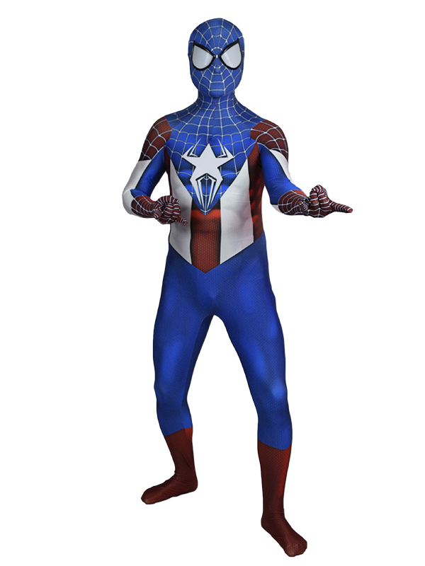 Morph Captain America Spider-Man Hybrid Superhero Costume